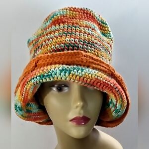 NWT Versatile Embossed Crochet Fedora With An Adjustable Drawstring.